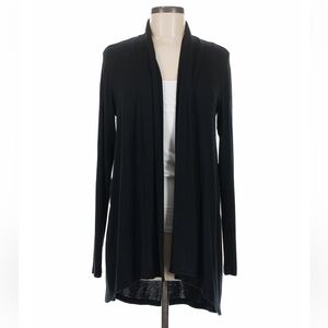 Bobeau Open-Front Knit Cardigan in Black Size Large